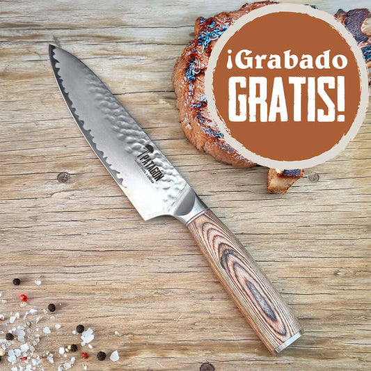 Cuchillo Parrillero Acero Alemán 3 capas hoja 20 PATAGÓN - VIVA EL ASADO - Cuchillos Mundo Patagon