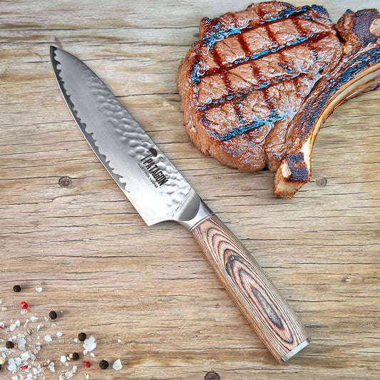 Cuchillo Parrillero Acero Alemán 3 capas hoja 20 PATAGÓN - VIVA EL ASADO - Cuchillos Mundo Patagon