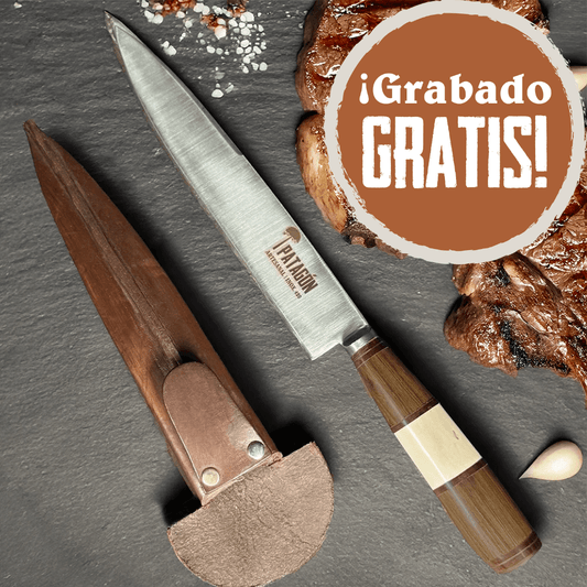 GAUCHO - Cuchillo parrillero artesanal hoja 20 cm PATAGÓN - Cuchillos Mundo Patagon
