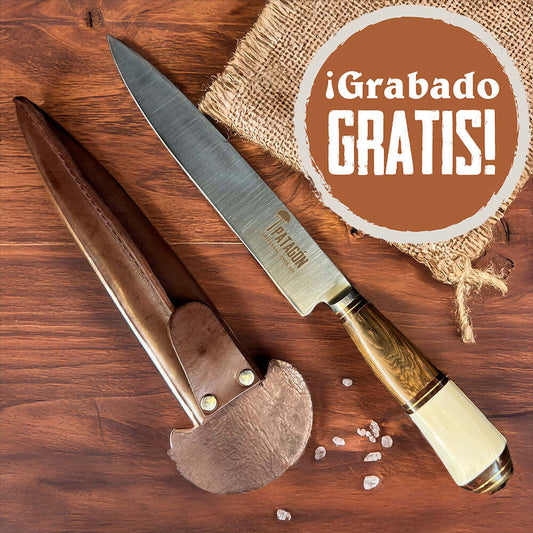 Cuchillo Parrillero Artesanal hoja 20 cm PATAGÓN - GAUCHO - Cuchillos Mundo Patagon