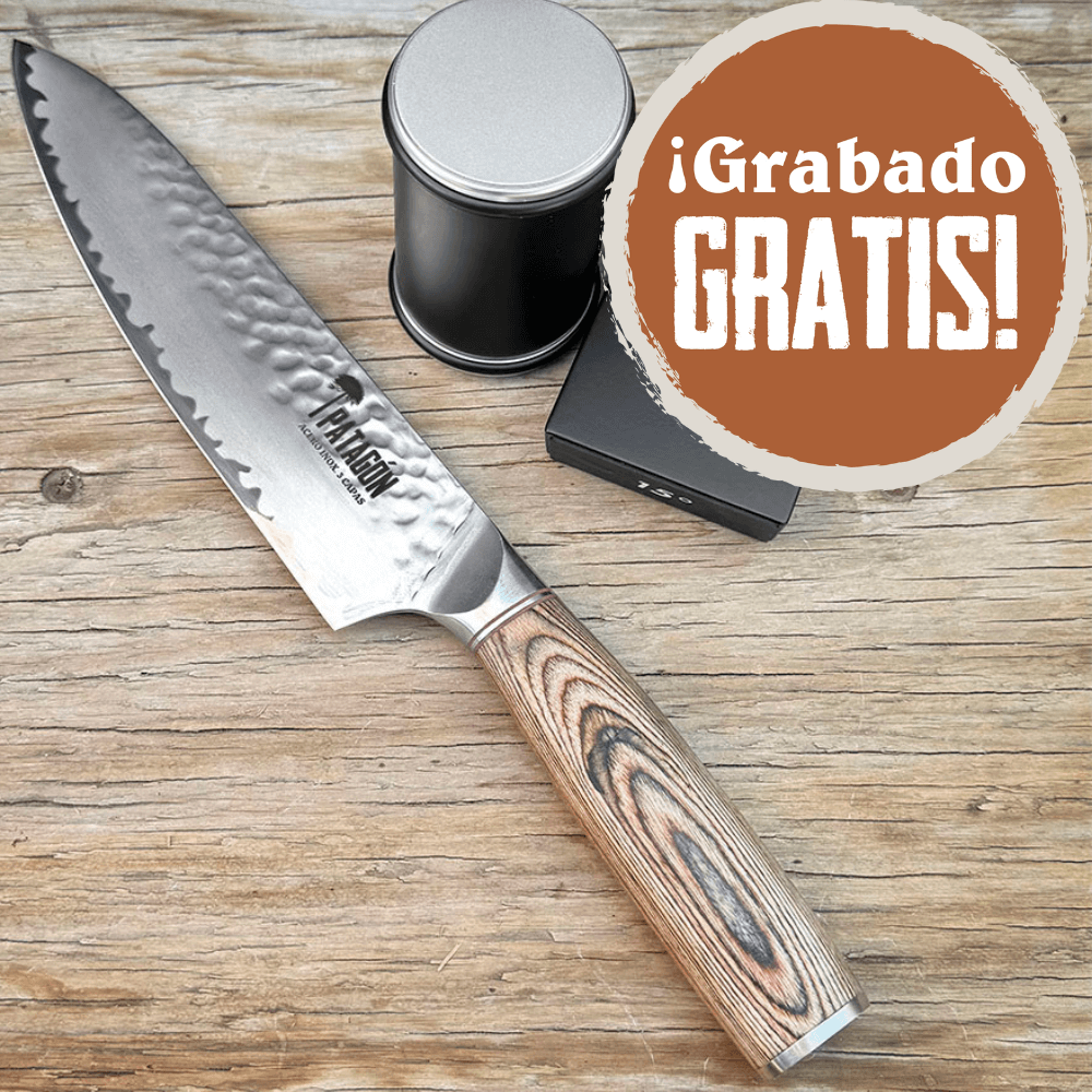 Cuchillo Parrillero Viva el Asado + Afilador Roller - Cuchillos Mundo Patagon