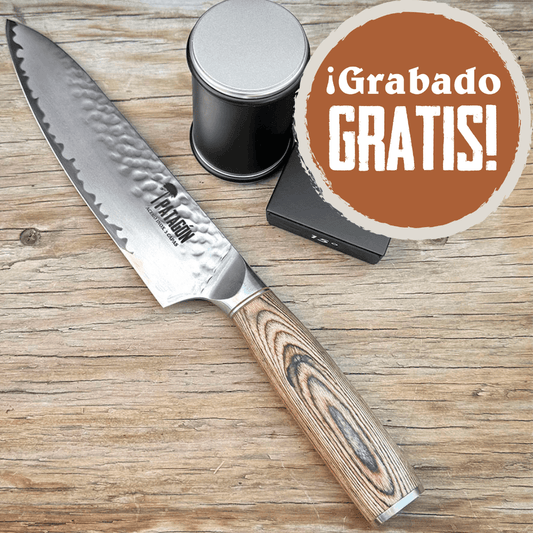 Cuchillo Parrillero Viva el Asado + Afilador Roller - Cuchillos Mundo Patagon