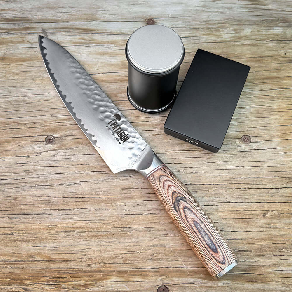 Cuchillo Parrillero Viva el Asado + Afilador Roller - Cuchillos Mundo Patagon