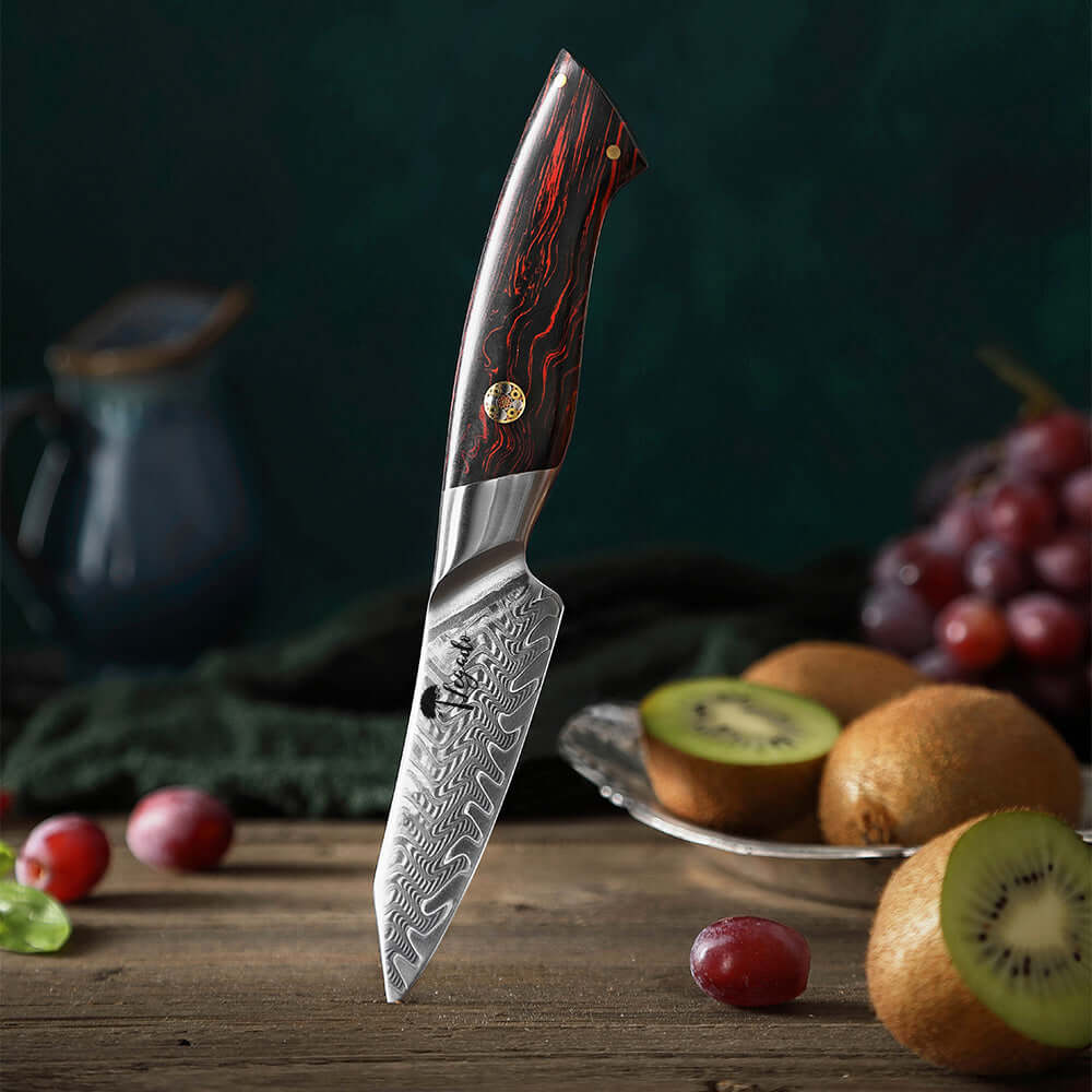 Cuchillo Petty Damasco 73 capas hoja 9 cm LEGADO - MAGMA