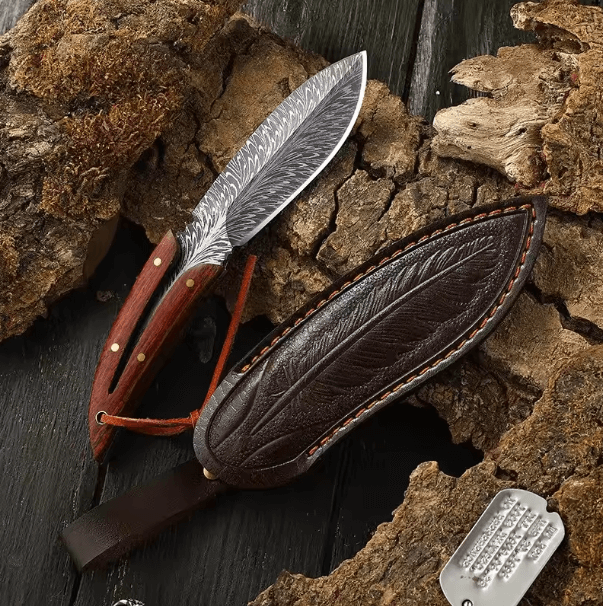 Cuchillo Pluma Patrón Damasco 10 cm (6954388324454)