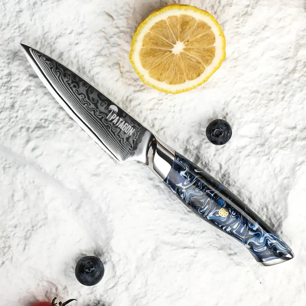 GLACIAR - Cuchillo Petty Patagon Damasco 67 capas hoja 10 cm PATAGÓN - Cuchillos Mundo Patagon (7016539160678)