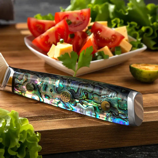 Cuchillo Puntilla Damasco 45 capas hoja 14 cm - NÁCAR DE MAR (7835896348774)