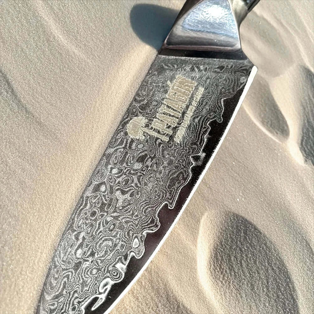 Cuchillo Puntilla Damasco 67 capas hoja 10 cm - NÁCAR DE MAR (7309209305190)
