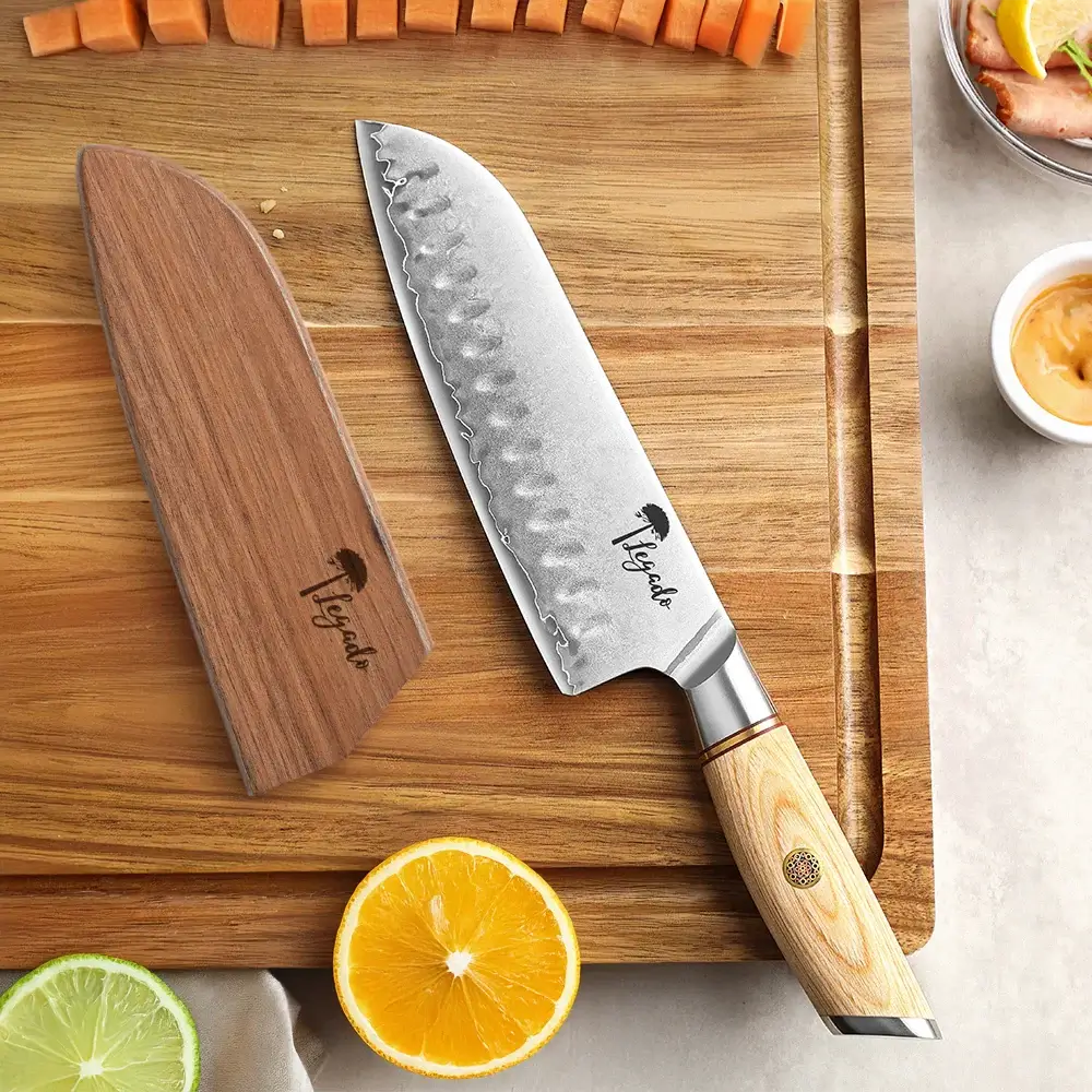Cuchillo Santoku Damasco 3 capas hoja 18 cm LEGADO - ANDES (7390659641446)