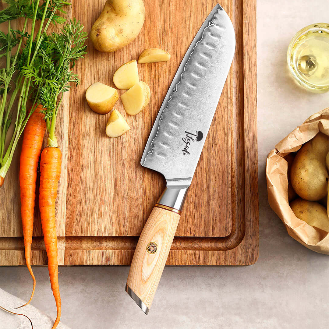 ANDES - Cuchillo Santoku Damasco 3 capas hoja 18 cm LEGADO (7390659641446)