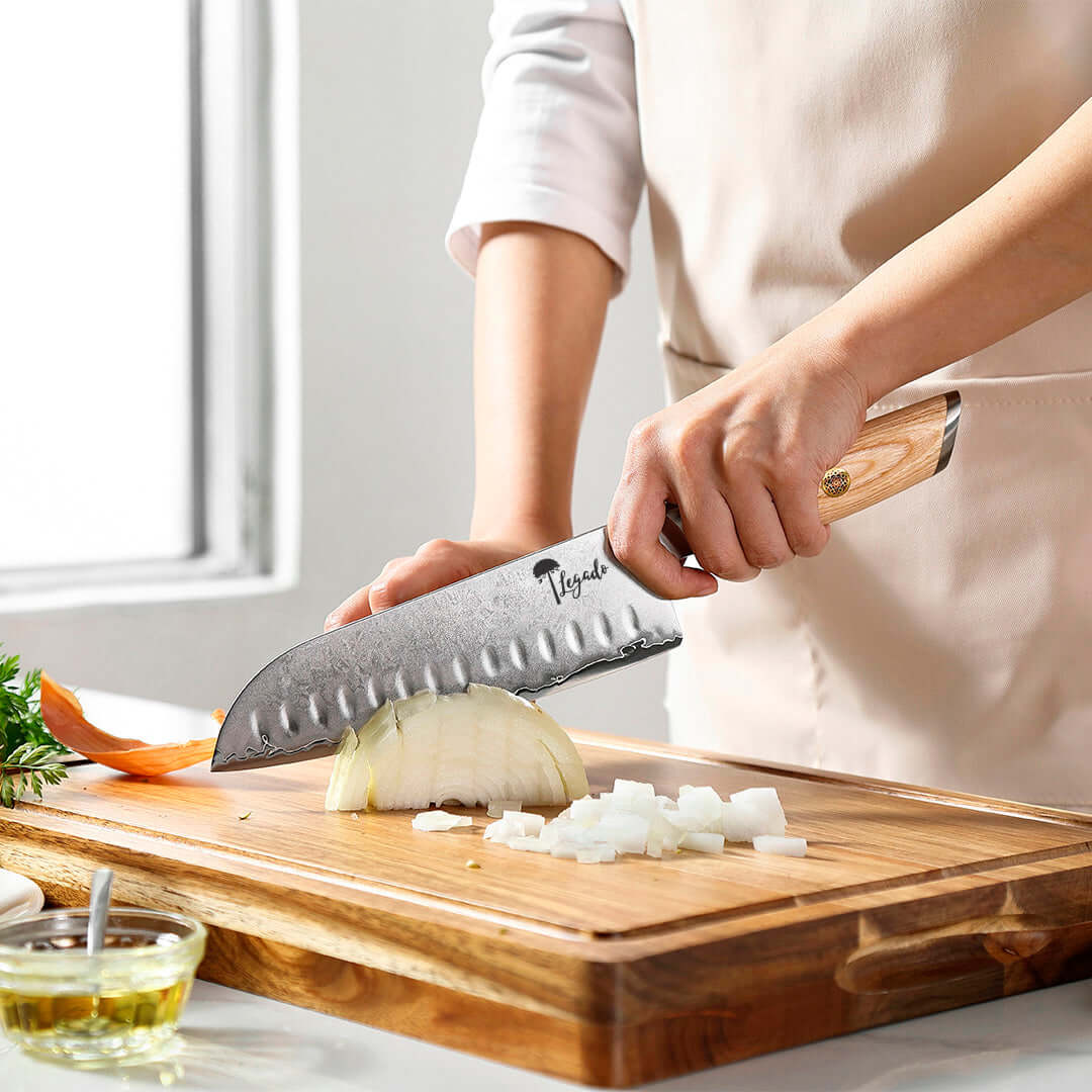 ANDES - Cuchillo Santoku Damasco 3 capas hoja 18 cm LEGADO (7390659641446)