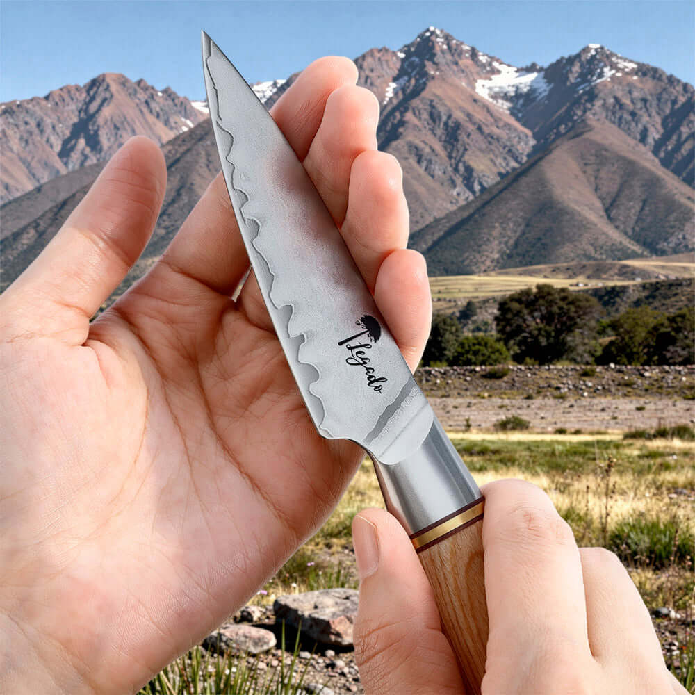Cuchillo Utilitario Damasco 3 capas hoja 9 cm LEGADO - Andes (7845284085862)