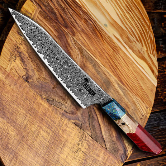 Cuchillo de Cocina Acero Damasco 67 capas hoja 21 cm - 3 COLORES (6870490185830)