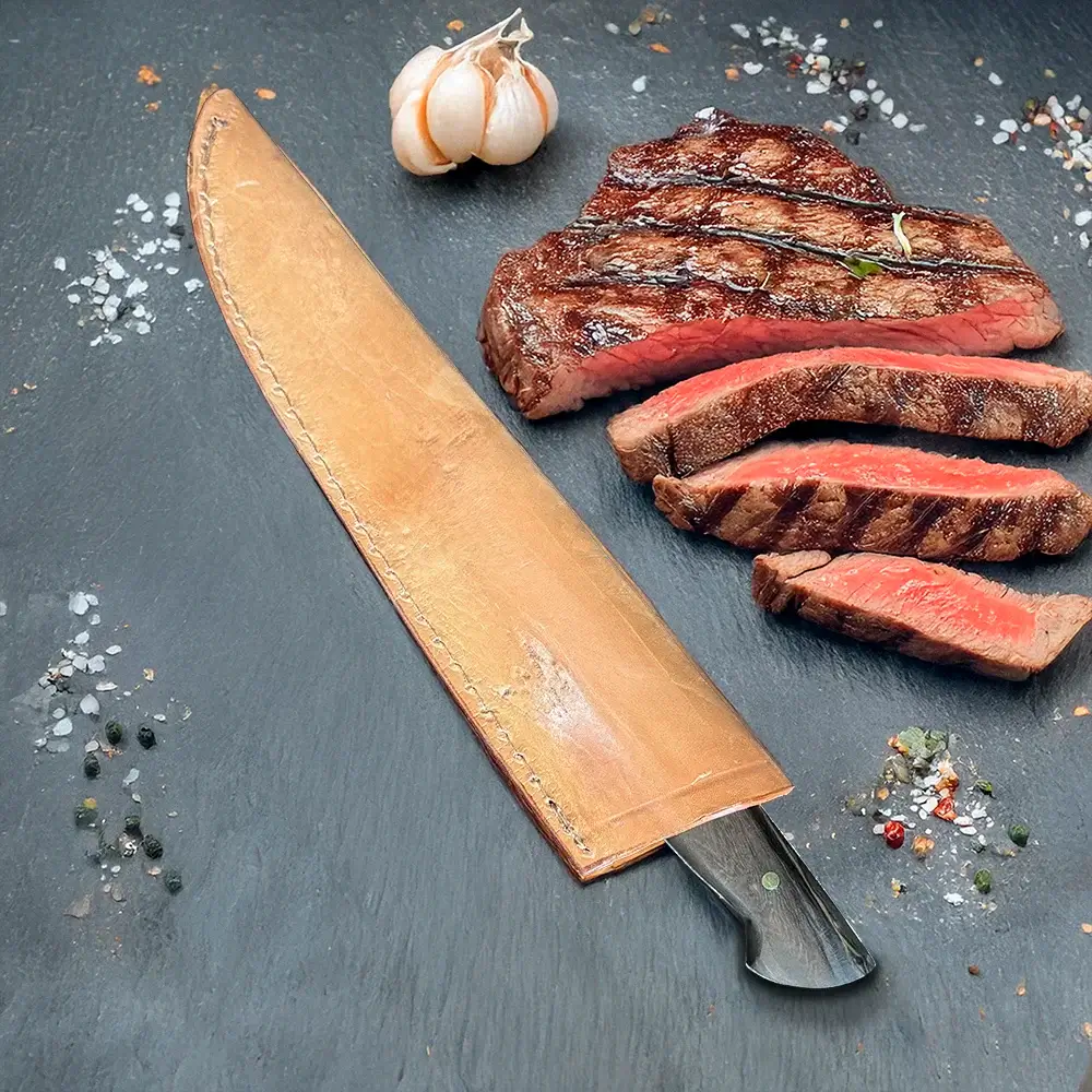 Cuchillo de asado artesanal acero Inox. empuñadura en madera HUEMUL - LEGADO (6865020682342)