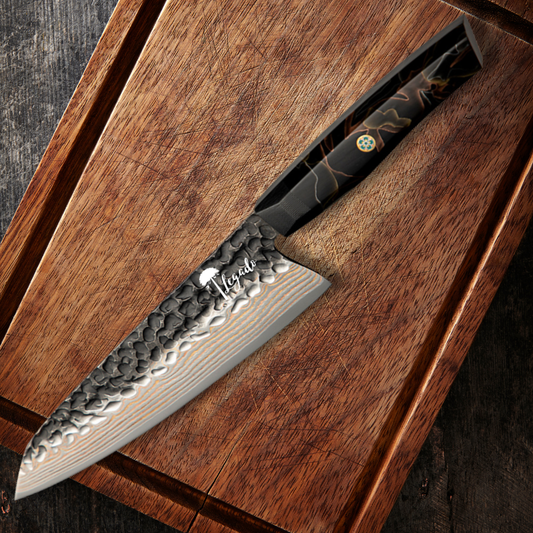 VETAS DE COBRE - Cuchillo CHEF PRO Acero Damasco 37 capas Hoja 20 cm LEGADO