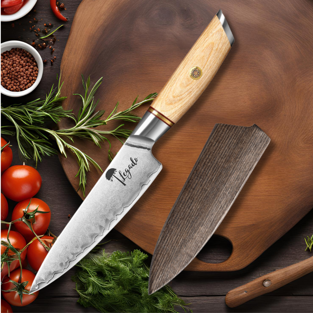 ANDES - Cuchillo Utilitario Damasco 3 capas hoja 13 cm LEGADO