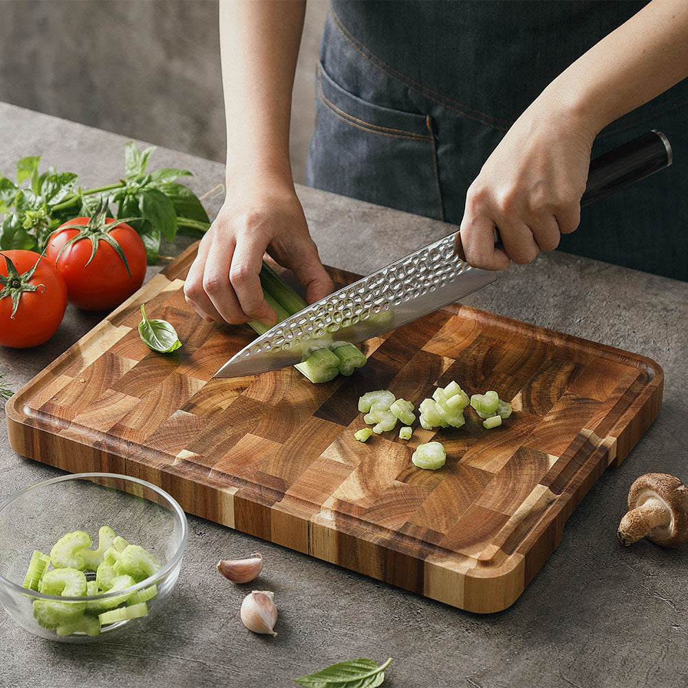 Tabla Parrillera "Endgrain" 35x25 cm Acacio