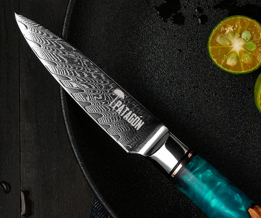 Cuchillo Puntilla Patagón Damasco 67 capas 13 cm - Mediterraneo
