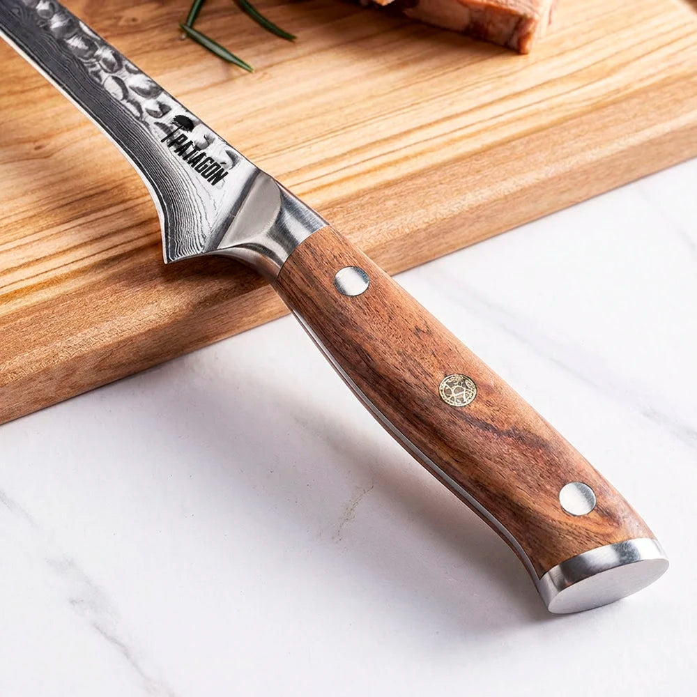 Cuchillo Deshuesador en Acero Damasco OLIVO - PATAGÓN