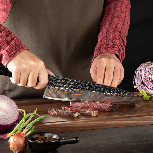 VETAS DE COBRE - Cuchillo CHEF PRO Acero Damasco 37 capas Hoja 20 cm LEGADO