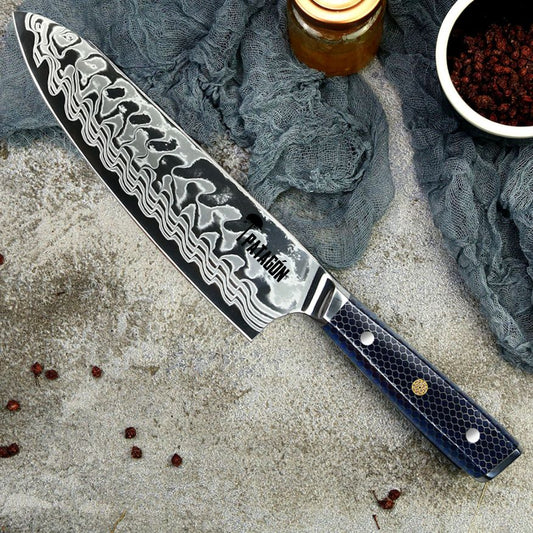 Glaciar - Cuchillo Chef Damasco 45 capas hoja ancha 21 cm PATAGÓN