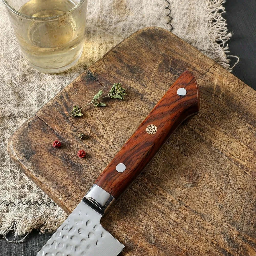 Cuchillo Gyuto Acero Damasco 67 capas hoja 20 cm - SANDALO ROJO (8007103840358)