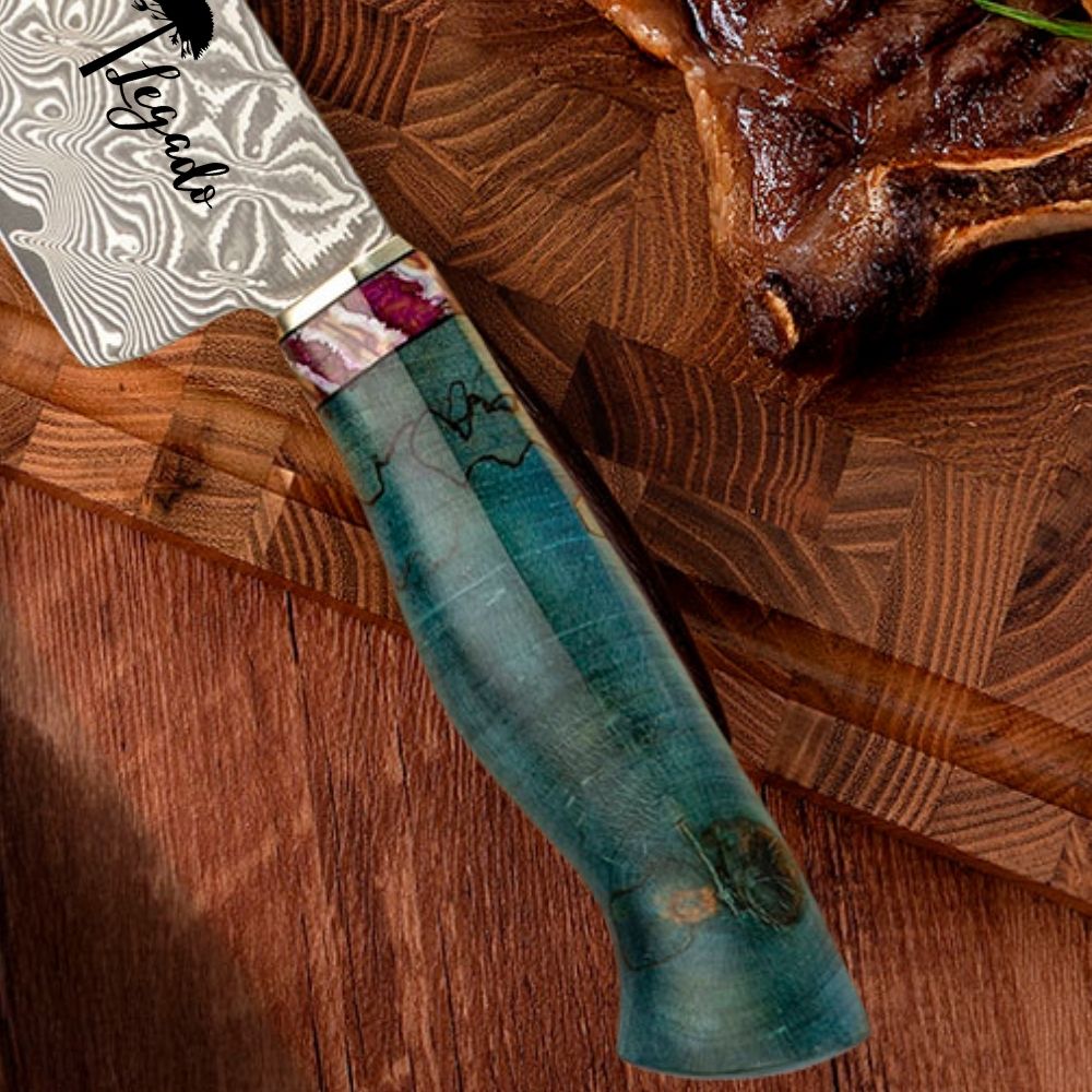 Cuchillo Parrillero Damasco 67 capas hoja 20 cm LEGADO - LAGUNA - Cuchillos Mundo Patagon