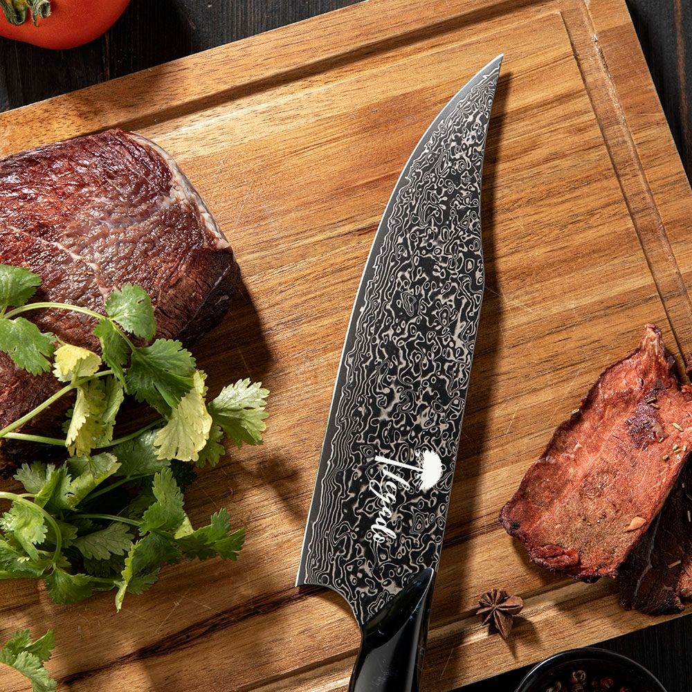 Cuchillo Parrillero Damasco 67 capas hoja 20 cm LEGADO - SALVAJE