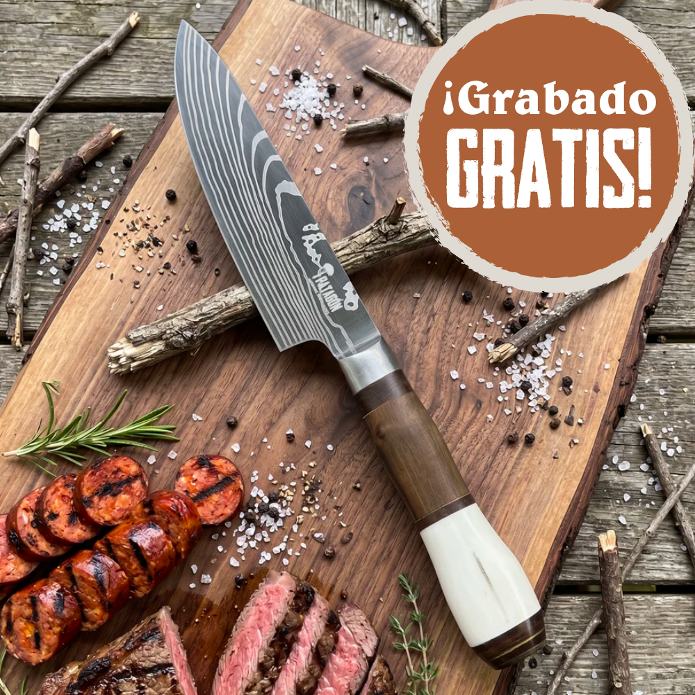 Cuchillo Asador Artesanal hoja 16 cm PATAGÓN - OLAS PATAGÓNICAS