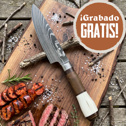 Cuchillo Asador Artesanal hoja 16 cm PATAGÓN - OLAS PATAGÓNICAS