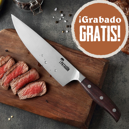 Cuchillo Chef Acero Alemán Premium Hoja 20 cm PATAGÓN - HUALLE