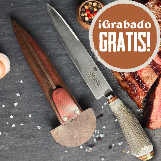 Cuchillo parrillero artesanal hoja 20 cm PATAGÓN - GAUCHO - Cuchillos Mundo Patagon