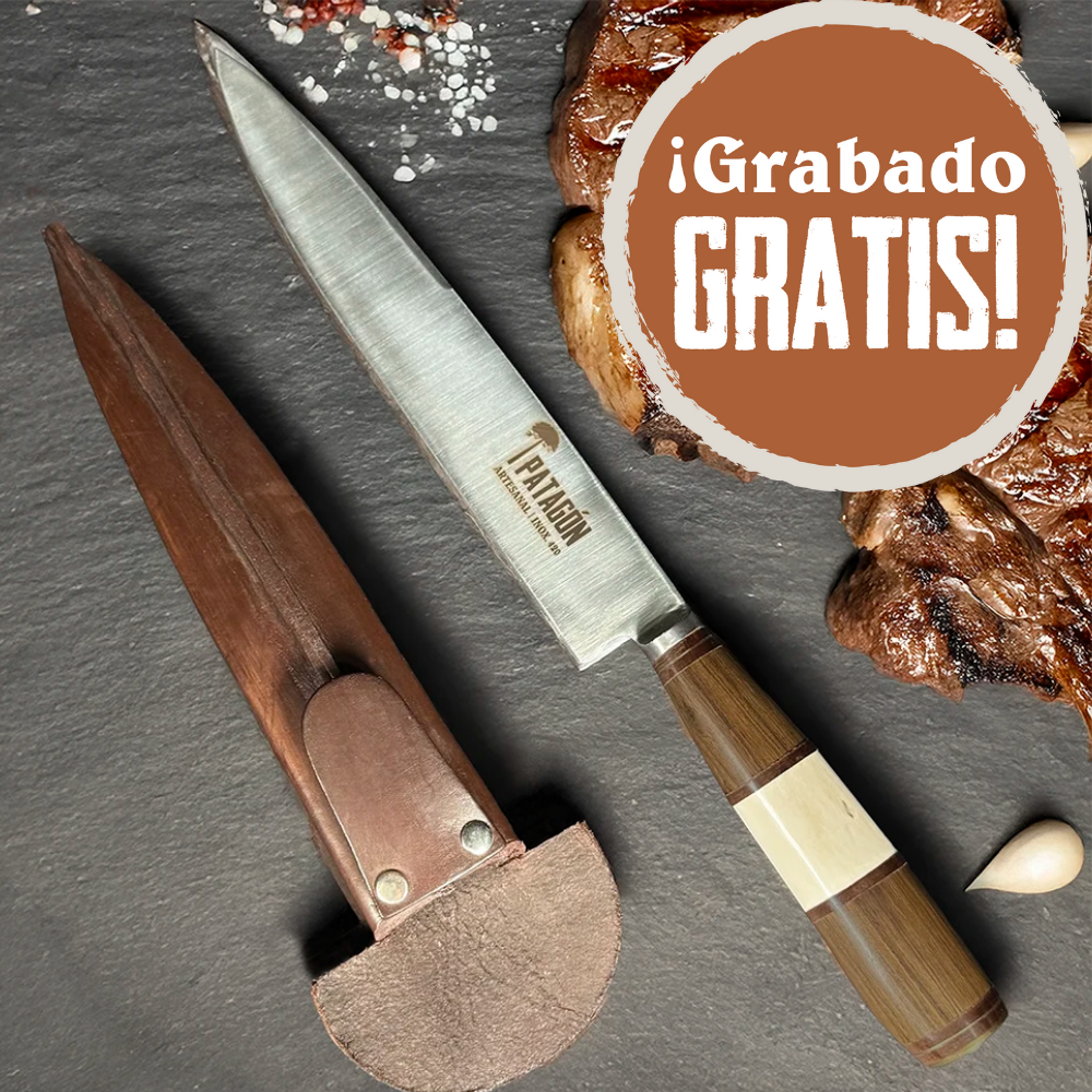 GAUCHO - Cuchillo parrillero artesanal hoja 20 cm PATAGÓN - Cuchillos Mundo Patagon