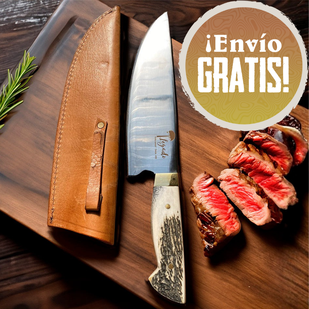 Gran Carnicero Artesanal 22 cm Asta Ciervo Premium LEGADO - Cuchillos Mundo Patagon