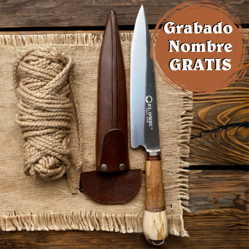 GAUCHO - Cuchillo Verijero Parrillero hoja 20 cm Artesanal Premium EL OMBU