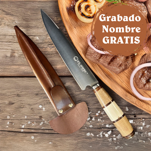 GAUCHO - Cuchillo Verijero Parrillero hoja 20 cm Artesanal Premium EL OMBU