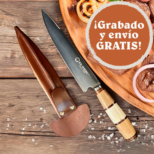 GAUCHO - Cuchillo Verijero Parrillero hoja 20 cm Artesanal Premium EL OMBU