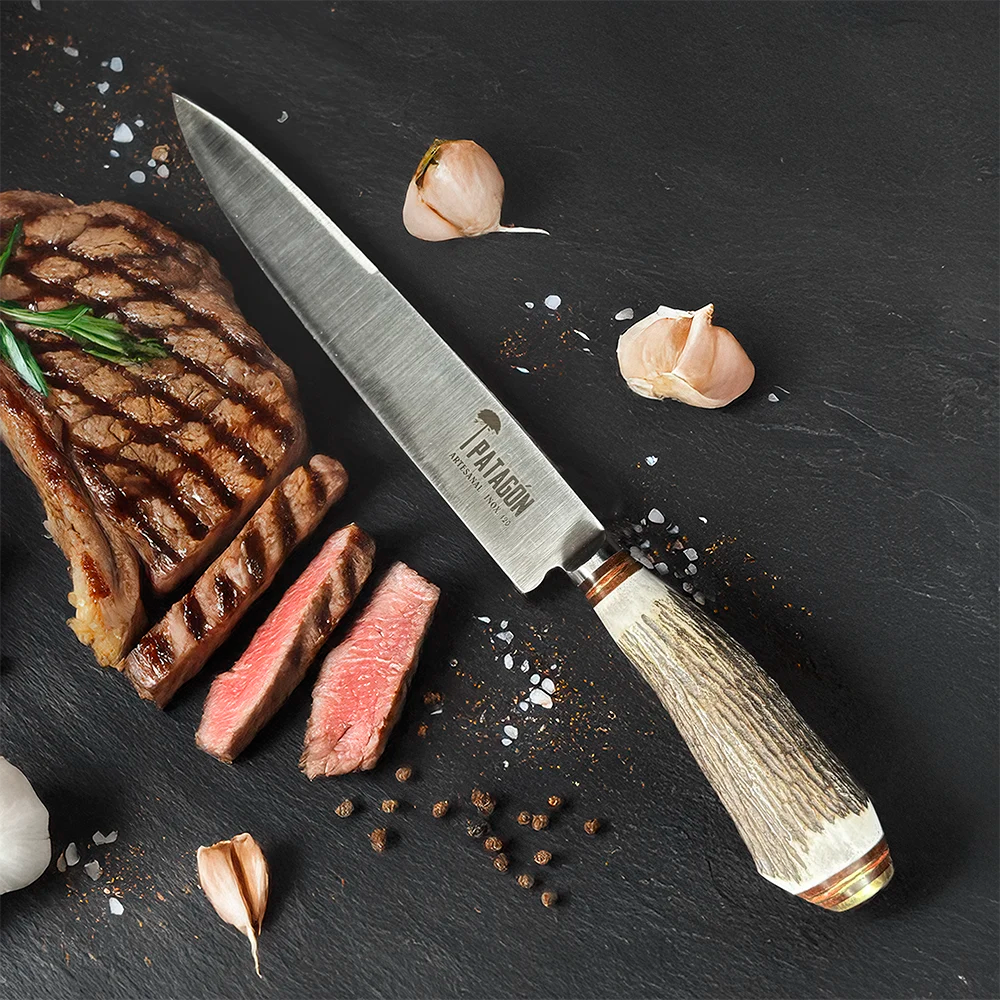 Cuchillo parrillero artesanal hoja 20 cm PATAGÓN - GAUCHO - Cuchillos Mundo Patagon