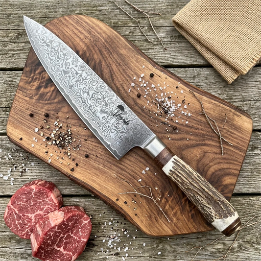 Cuchillo Acero Damasco 67 capas Artesanal LEGADO - CIERVO