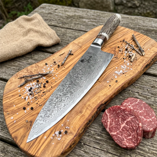Cuchillo Acero Damasco 67 capas Artesanal LEGADO - CIERVO