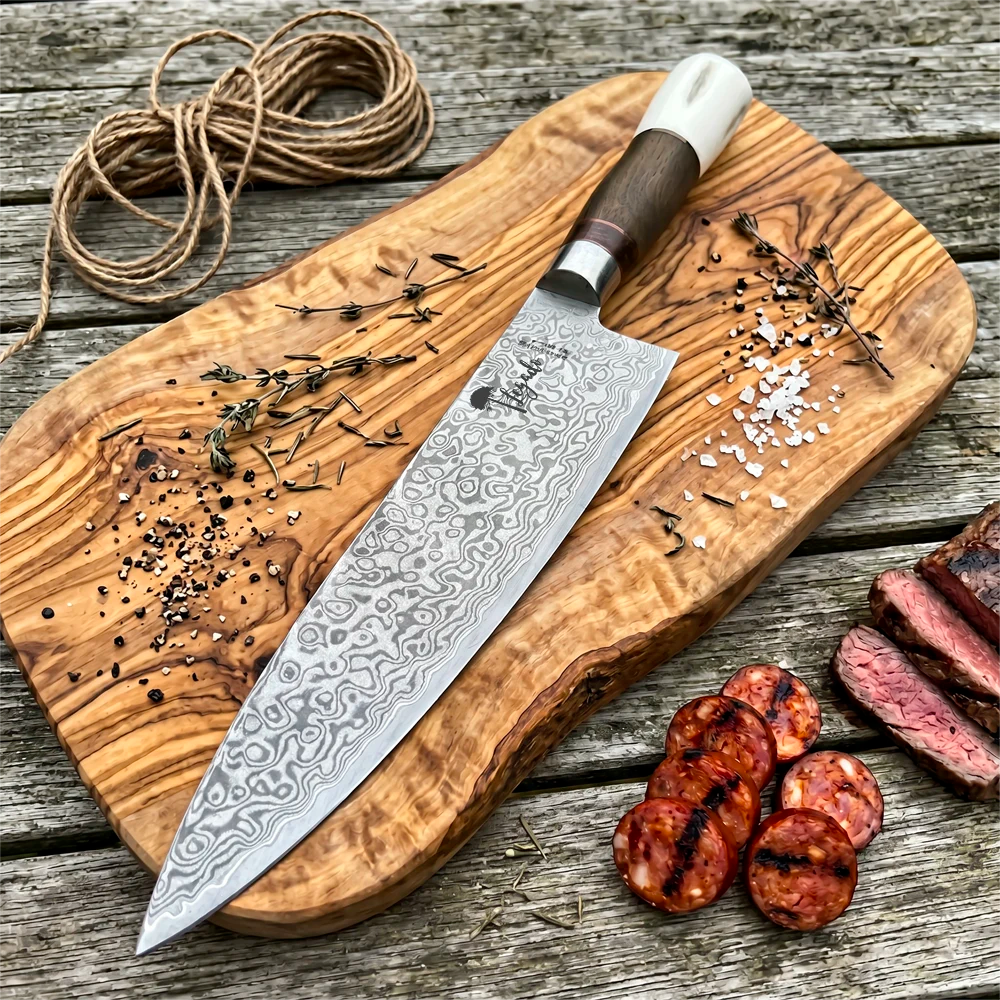Cuchillo Acero Damasco 67 capas Artesanal LEGADO - CLAVEL