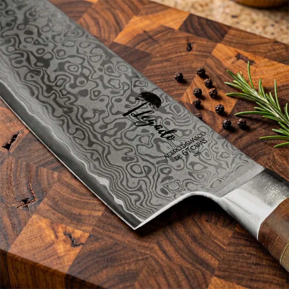 Cuchillo Acero Damasco 67 capas Artesanal LEGADO - CLAVEL