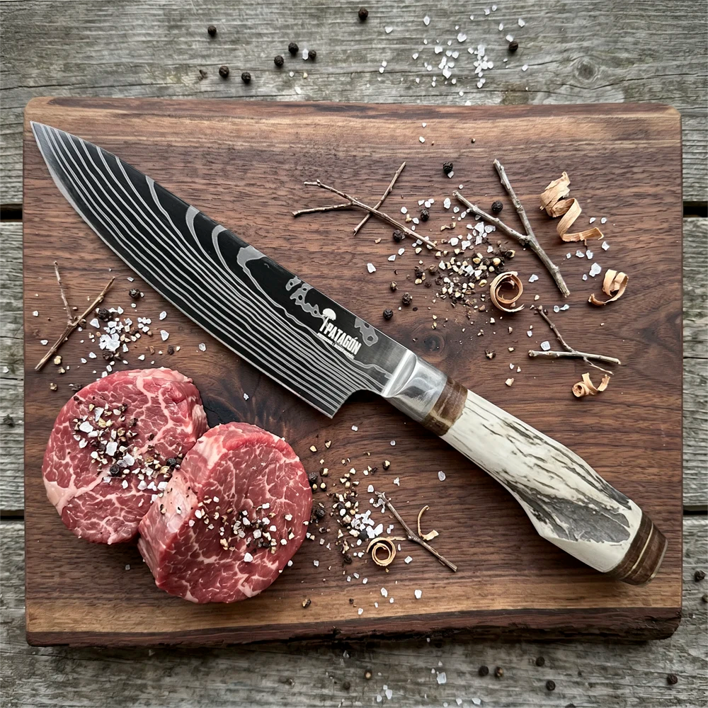 Cuchillo Asador Artesanal hoja 20 cm PATAGÓN - PATAGÓNICO OLAS