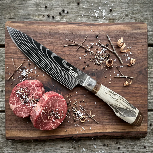 Cuchillo Asador Artesanal hoja 20 cm PATAGÓN - PATAGÓNICO OLAS