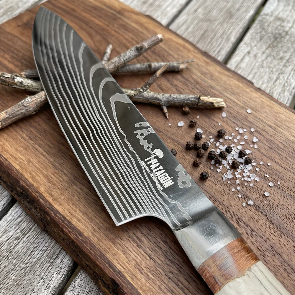Cuchillo Asador Artesanal hoja 20 cm PATAGÓN - PATAGÓNICO OLAS
