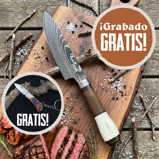 Cuchillo Asador Artesanal hoja 16 cm PATAGÓN - OLAS PATAGÓNICAS