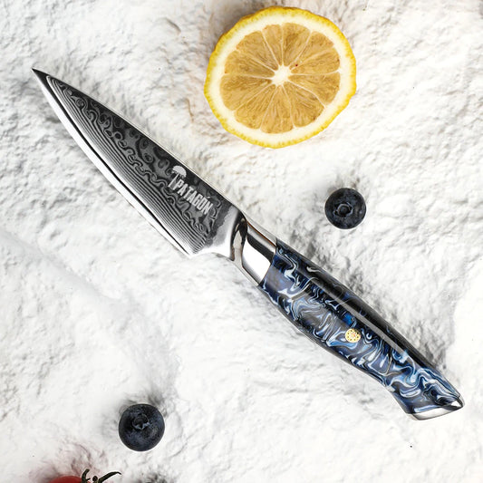 GLACIAR - Cuchillo Petty Patagon Damasco 67 capas hoja 10 cm PATAGÓN - Cuchillos Mundo Patagon