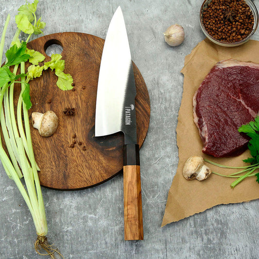 Cuchillo Chef Acero Al Carbono hoja 21 cm PATAGÓN - HÍBRIDO