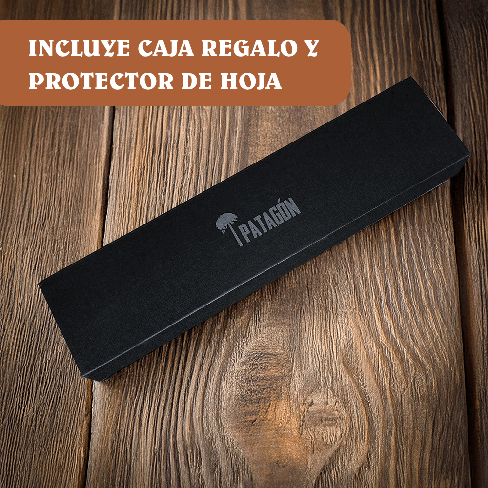 Hacha Acero Damasco 45 capas Patagón - NÁCAR DE MAR (7743325405286)