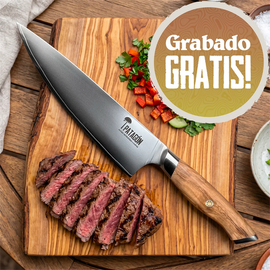 Cuchillo de asado acero revestido 3 capas hoja 20 cm - HUEMUL